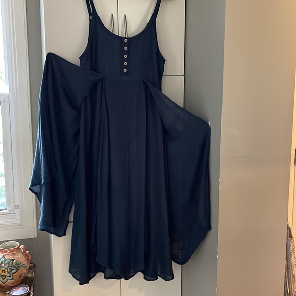 Free People, XS, teal tunic with airy over layers, adjustable straps, NWOT - Picture 2 of 14